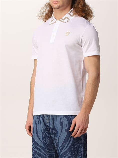 versace polo t shirt white|Versace polo shirt price.